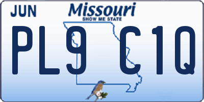 MO license plate PL9C1Q