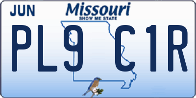 MO license plate PL9C1R