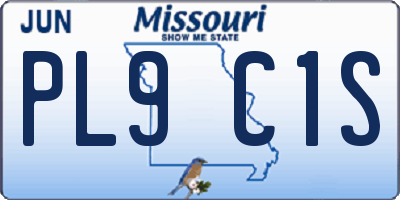 MO license plate PL9C1S