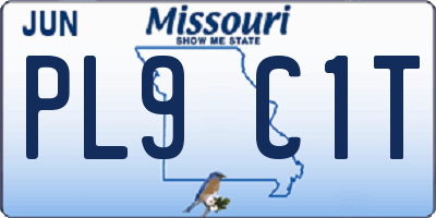 MO license plate PL9C1T