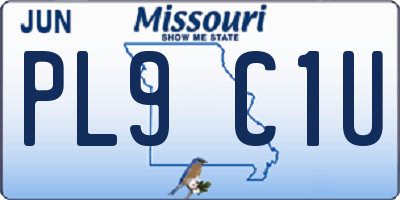 MO license plate PL9C1U
