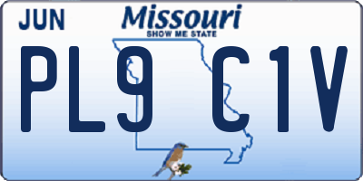 MO license plate PL9C1V