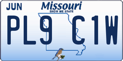 MO license plate PL9C1W