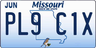 MO license plate PL9C1X