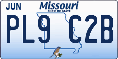 MO license plate PL9C2B