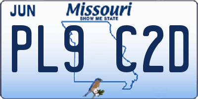 MO license plate PL9C2D