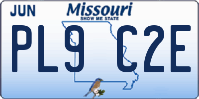 MO license plate PL9C2E