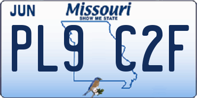MO license plate PL9C2F