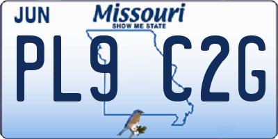 MO license plate PL9C2G