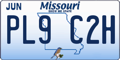 MO license plate PL9C2H