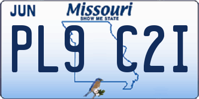 MO license plate PL9C2I