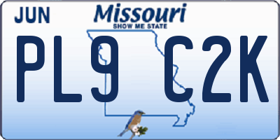 MO license plate PL9C2K