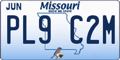 MO license plate PL9C2M