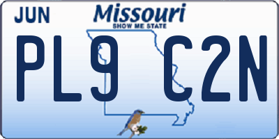 MO license plate PL9C2N