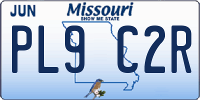 MO license plate PL9C2R