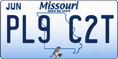 MO license plate PL9C2T