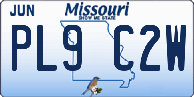 MO license plate PL9C2W