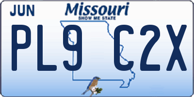 MO license plate PL9C2X