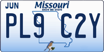 MO license plate PL9C2Y