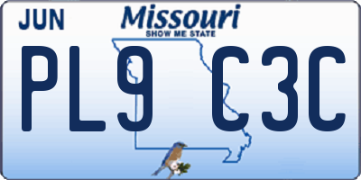 MO license plate PL9C3C