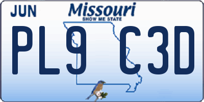 MO license plate PL9C3D