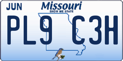 MO license plate PL9C3H