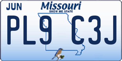 MO license plate PL9C3J
