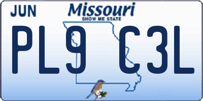 MO license plate PL9C3L