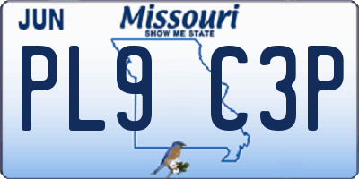MO license plate PL9C3P