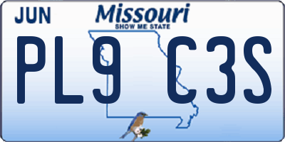 MO license plate PL9C3S