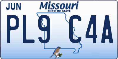 MO license plate PL9C4A
