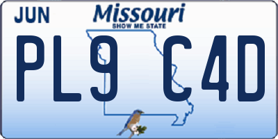MO license plate PL9C4D