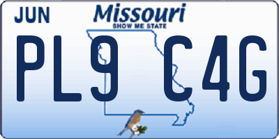 MO license plate PL9C4G