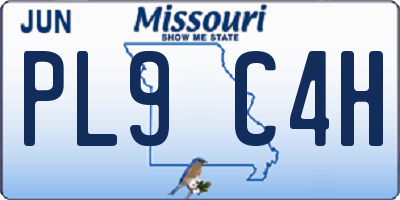 MO license plate PL9C4H