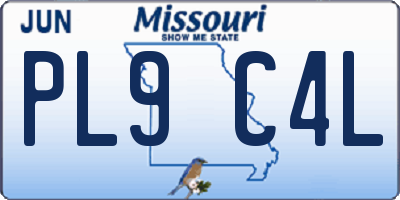 MO license plate PL9C4L