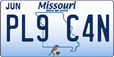 MO license plate PL9C4N