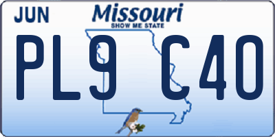 MO license plate PL9C4O