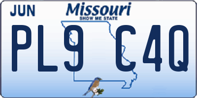 MO license plate PL9C4Q
