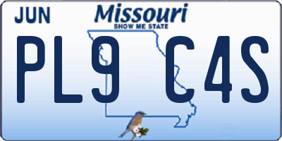 MO license plate PL9C4S