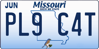 MO license plate PL9C4T