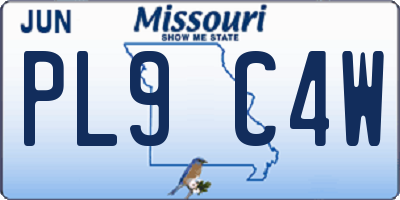 MO license plate PL9C4W