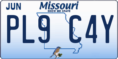 MO license plate PL9C4Y