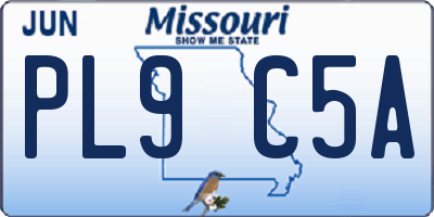 MO license plate PL9C5A
