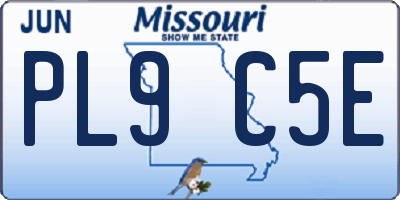 MO license plate PL9C5E