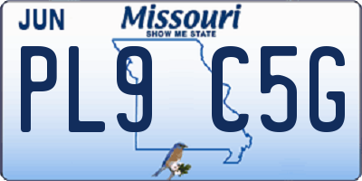 MO license plate PL9C5G