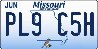 MO license plate PL9C5H