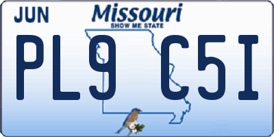 MO license plate PL9C5I