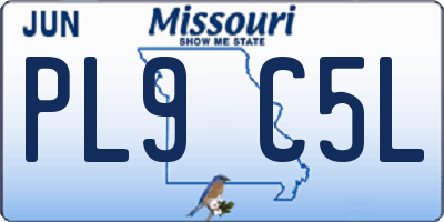 MO license plate PL9C5L