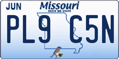MO license plate PL9C5N