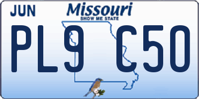 MO license plate PL9C5O